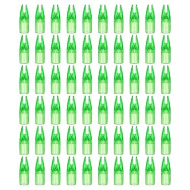 Imagem de PATIKIL Arcos de flechas de arco 7 mm, 60 peças de substituição de cola de plástico para flechas de caça, arco recurvo, verde transparente
