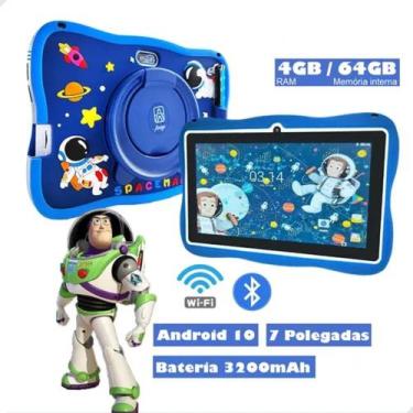 Imagem de Tablet Infantil Astronauta 7 Lançamento 64gb 4gb Ram Azul 5g - Easytec