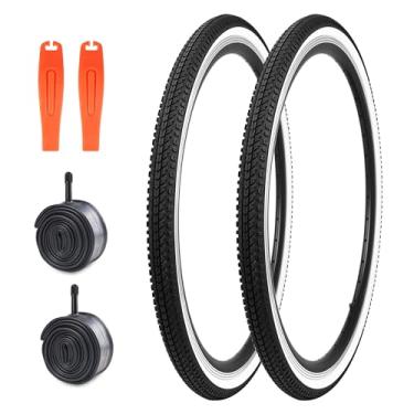 Imagem de WEEROCK Pneu de bicicleta 26 x 1,5 (40-559) pacote com 2 pneus de bicicleta com tubo interno de bicicleta de 26 x 1,5-1,75 para bicicletas de 66 polegadas, bicicleta vintage, bicicleta dobrável