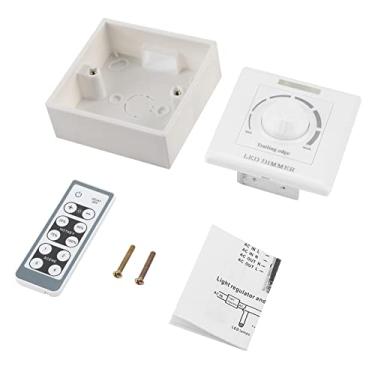 Imagem de Interruptor Dimmer Ajustável de Luz LED Controle de Brilho Dimmer Remoto IR, 200W, Vem Com um Dimmer e um Controle Remoto IR, Controla o Brilho da Luz LED (220 V)