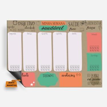 Imagem de Imã De Geladeira Porta Recados - Planner Magnético - Planejamento Mensal Semanal 20x30cm e 30x40cm (5, 20x30cm)