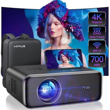 Imagem de Projetor WiMiUS P62 4K com Autofoco - 600 ANSI Lumens - Suporte 1080P