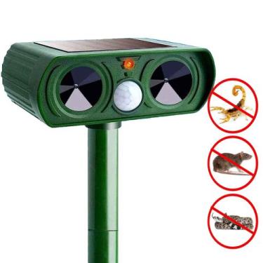 Imagem de Repelente Solar Ultrassônico Espanta Pragas Pombos Ratos Gambas Jardim