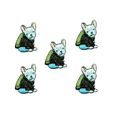 Imagem de Bru_289 Conjunto de 5 peças Mini Bulldog Francês Filhote de Cachorro Remendos Bonito Logotipo de Desenho Animado 10 Patches Costurar Ferro em Aplique Bordado Emblema Sinal Remendo Roupas DIY Fantasia