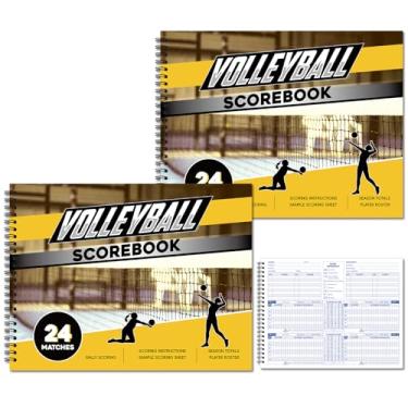 Imagem de gisgfim Livro de pontuação de voleibol 22 x 30,5 cm para estatísticas com total de temporada e folha de escalação de times suprimentos de treinamento de vôlei para jovens do ensino médio 24 partidas