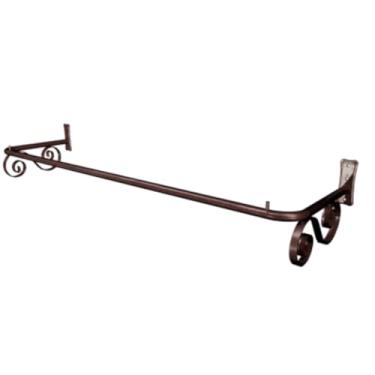 Imagem de Arara de Parede Vintage 1,00 Metro Organização de Quartos Closets Armários e Loja (PRETA)