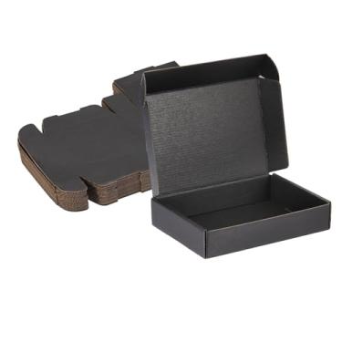 Imagem de PATIKIL Caixas de envio pequenas de 20 x 15 cm, 25 peças, caixas de presente de papelão ondulado para embalagem, embalagem de transporte, caixas de pequenas empresas, pretas