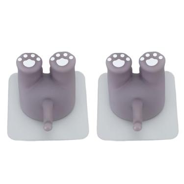 Imagem de Zerodis Ganchos para Crianças 2pcs Montados na Parede Cute Desenho Animado Design de Banheiro Rack Com Cauda Exclusiva Sem Perfuração para Pincéis de Maquiagem de Pentes de Secagem de Suprimentos