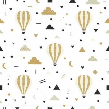 Imagem de Papel De Parede Adesivo Infantil Bebê Formas Balão 5m