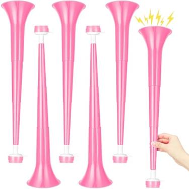 Imagem de GCQJOQ 6 Pieces Stadium Horn Noisemakers, 21 Inch Vuvuzela Plastic Trumpet, Pink