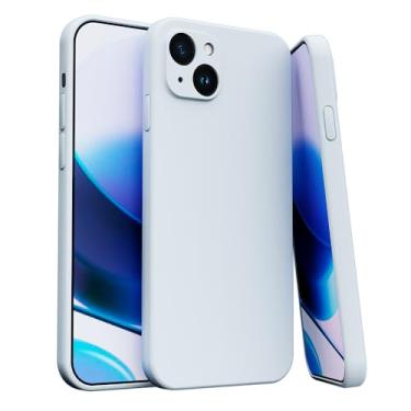 Imagem de Capa Capinha Para iPhone 14 Silicone Com Proteção Na Câmera Forro Veludo Premium (AZUL BEBE)