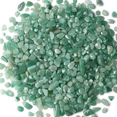 Imagem de 450 g Aventurina Verde Aquário Pedras Cascalho Pedras Naturais de Cristal de Cura Tumbled Pedras Pedras Preciosas a Granel Pedras Esmagadas para Vasos de Fonte, Vasos, Plantadores Decorativos para Tanque de Peixes em Vaso, Balanceamento de Energia de Reiki