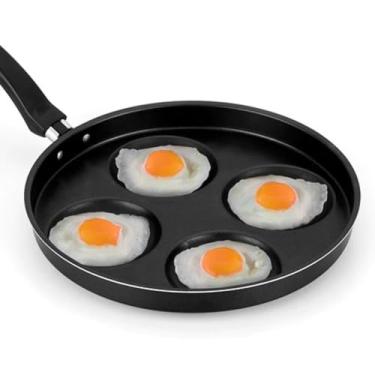Imagem de Frigideira Antiaderente Teflon Alumínio Preto Frita até 4 Ovos em Baquelite Frita Amburguer