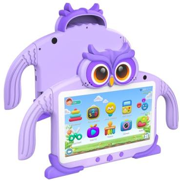 Imagem de Tablet infantil de 7 polegadas 32 GB para crianças de 3 a 7 anos pré-instalado com software infantil, muitos conteúdos offline, controle dos pais, tablets infantis com câmera dupla YouTube WiFi