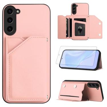 Imagem de Asuwish Capa de telefone para Samsung Galaxy S23 FE 5G capa carteira com protetor de tela de vidro temperado suporte suporte de cartão de crédito alça transversal cordão de couro celular S 23 EF S23FE
