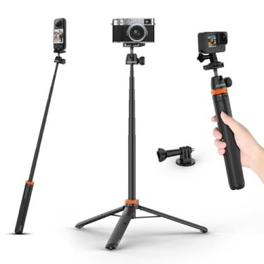 Imagem de Rubesee Tripé de bastão de selfie para câmera Gopro, tripé extensível de 62 polegadas com cabeça esférica de 360°, parafuso de 1/10.2 cm, tripé portátil e leve para câmera de ação GoPro Max Hero 13 12