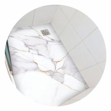 Imagem de Adesivo piso box Mármore Calacata Gold antiderrapante - 1,20 x 0,80 me