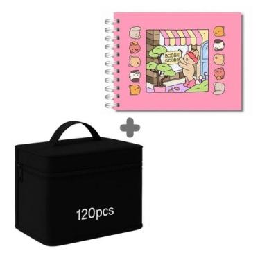 Imagem de 80/100/120 Cores Caneta Marcadora Kit Com Ponta Dupla - Lumin, Caderno