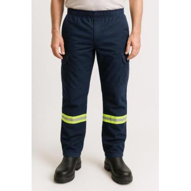 Imagem de Calça 06 Bolsos Cargo Trabalho Brim Qualidade Obra Rodovia Mecânico Pr