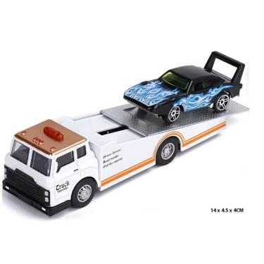 Imagem de Carrinho Reboque Caminhão Die Cast Guincho Baú Metal 1:64