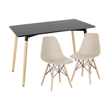 Imagem de [Encerrado] KIT - Mesa de jantar retangular Eames 60 x 120 cm + 2 cadeiras Eiffel DSW