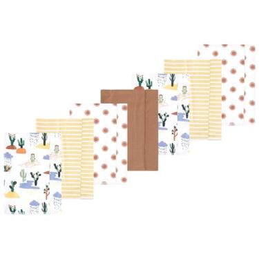 Imagem de Luvable Friends Hudson Baby Conjunto de 7 panos de flanela para arrotos, Trilha do deserto, 14x20 inches