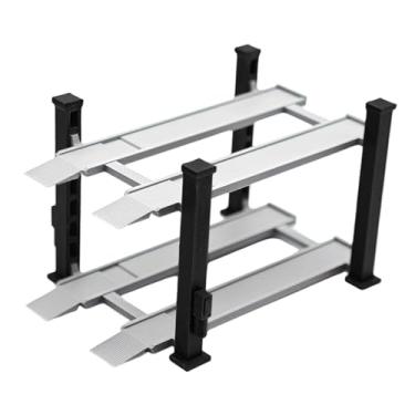 Imagem de Kokiya Vitrine de estacionamento 1/64, garagem de carros fundidos, organizador de layout, suporte de exposição de brinquedo em liga de resina, decoração de, Preto