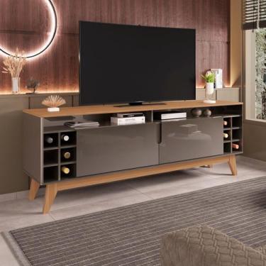 Imagem de Rack Wine Para TV de até 60 Polegadas com Pés de Madeira - Bebe Comple