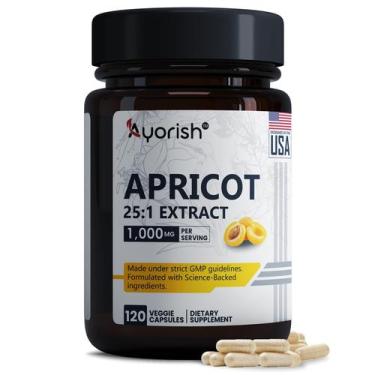 Imagem de Suplemento de extrato de damasco Ayorish 25:1 500mg 120 cápsulas