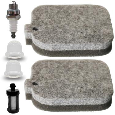 Imagem de HRuiRed Pacote com 2 filtros de ar com filtro de combustível Primer Bulb Tune Up Kit para soprador Stihl BG45 BG46 BG55 BG65 BG85 SH55 SH85 BR45C Substitui 4229 120 1800