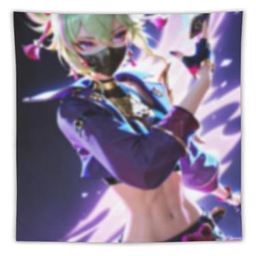 Imagem de LIEGBMEU Tapeçaria de biquíni sexy anime menina 152.4 cm x 152.4 cm interior exterior parede colcha arte decoração de tapeçaria caprichosa, AF125