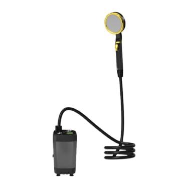 Imagem de Fenteer Chuveiro elétrico externo para acampamento, chuveiro ajustável com tela LED, prático para acampamento com bomba para jardinagem, praia e viagens