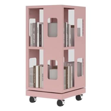 Imagem de Estante rotativa, estante de livros, prateleira de armazenamento para escritório em casa, estante rotativa de 360°, fácil de montar, estante de livros