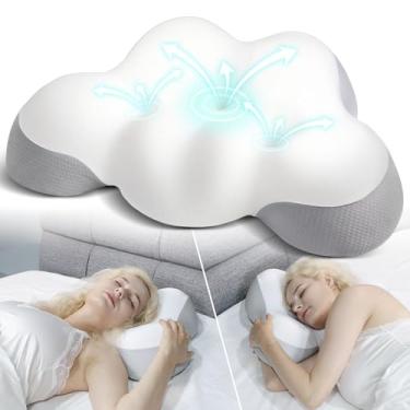 Imagem de Travesseiro de pescoço cervical, travesseiro lateral para adultos, travesseiro de pescoço para pescoço e ombro, travesseiros ortopédicos de espuma viscoelástica para dormir nas costas laterais e