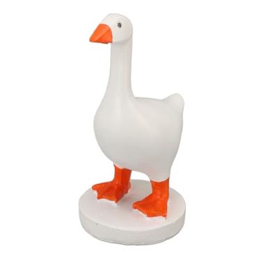 Imagem de aqxreight Ganso Magnético Titular Chaveiro Mão Pintado Resina Ganso Estátua Figura Com Bico Magnético para Home Decor Escritório Prateleira Mesa