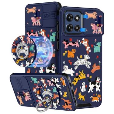 Imagem de Buleens Capa para Moto G Stylus 2025 - Design fofo com suporte de anel e capa de câmera feminina estética feminina desenho animado Kawaii Dog capa de telefone para Moto G Stylus 5G 2025 capa