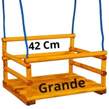 Imagem de Cadeirão De Balanço Infantil Grande 42x35 Corda Nylon 3 Mts - Comercia