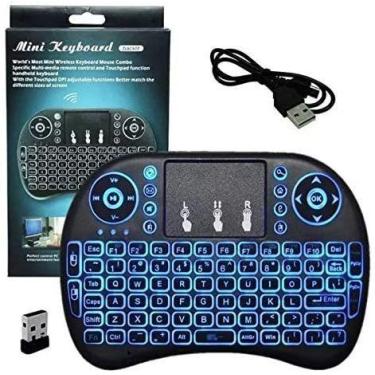 Imagem de Teclado Mini Keyboard Air Mouse Touch  sem fio LED - MARKELK