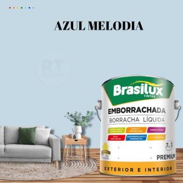 Imagem de Tinta Borracha Líquida Cor Azul Para Parede 3,2l Acrílica Lavável Anti