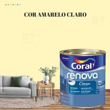 Imagem de Tinta Parede Amarelo Acrílica Fosca Renova 800ml - Coral, AMARELO CLAR