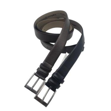 Imagem de KIT 2 Cintos social couro masculino Fasolo T136143, Preto, Café, 100