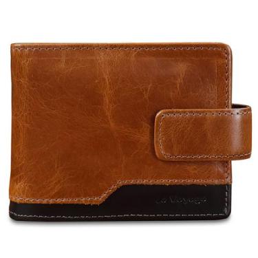 Imagem de Carteira Masculina Couro Antifurto Bloqueio RFID RG Cartões - Le Voyag