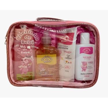 Imagem de Necessaire Rosa - Kit Colônia 200ml+Sab Liquido Glic 250ml+Loção Cr. H
