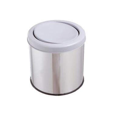 Imagem de Lixeira Inox Para Banheiro Reciclável 20 Litros Com Tampa - CM Design,
