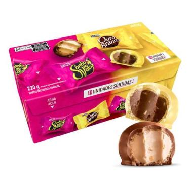 Imagem de Caixa De Bombom Sonho De Valsa E Ouro Branco Sortidos 220g - Lacta