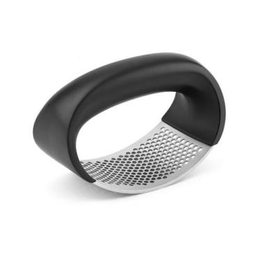 Imagem de Amassador de Alho Manual em Aço Inox com Cabo Plástico Preto Dia a Dia