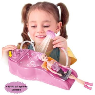 Imagem de Brinquedo Kit Lavatório de Salão Cabelereiro Fashion Infantil Completo
