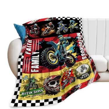 Imagem de Cobertor de motocross cobertores de corrida de motocross aconchegante lã flanela pelúcia leve roupa de cama amante de bicicleta suja presentes para homens mulheres adultos para sofá decoração de sofá