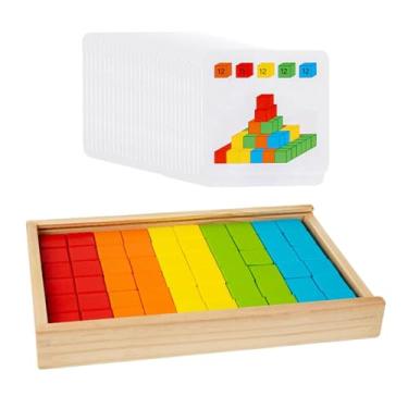 Imagem de JunZheHub Conjunto de Blocos de Construção de Madeira, Caixa de Armazenamento Colorida, Empilhador de Madeira Versátil, Início