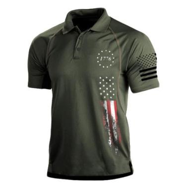 Imagem de Camisa polo HARGLESMAN Quick Dry para homens verde tamanho M